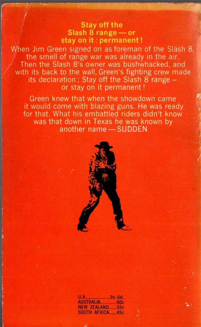 Frederick H. Christian  SUDDEN STRIKES BACK magnified rear book cover image