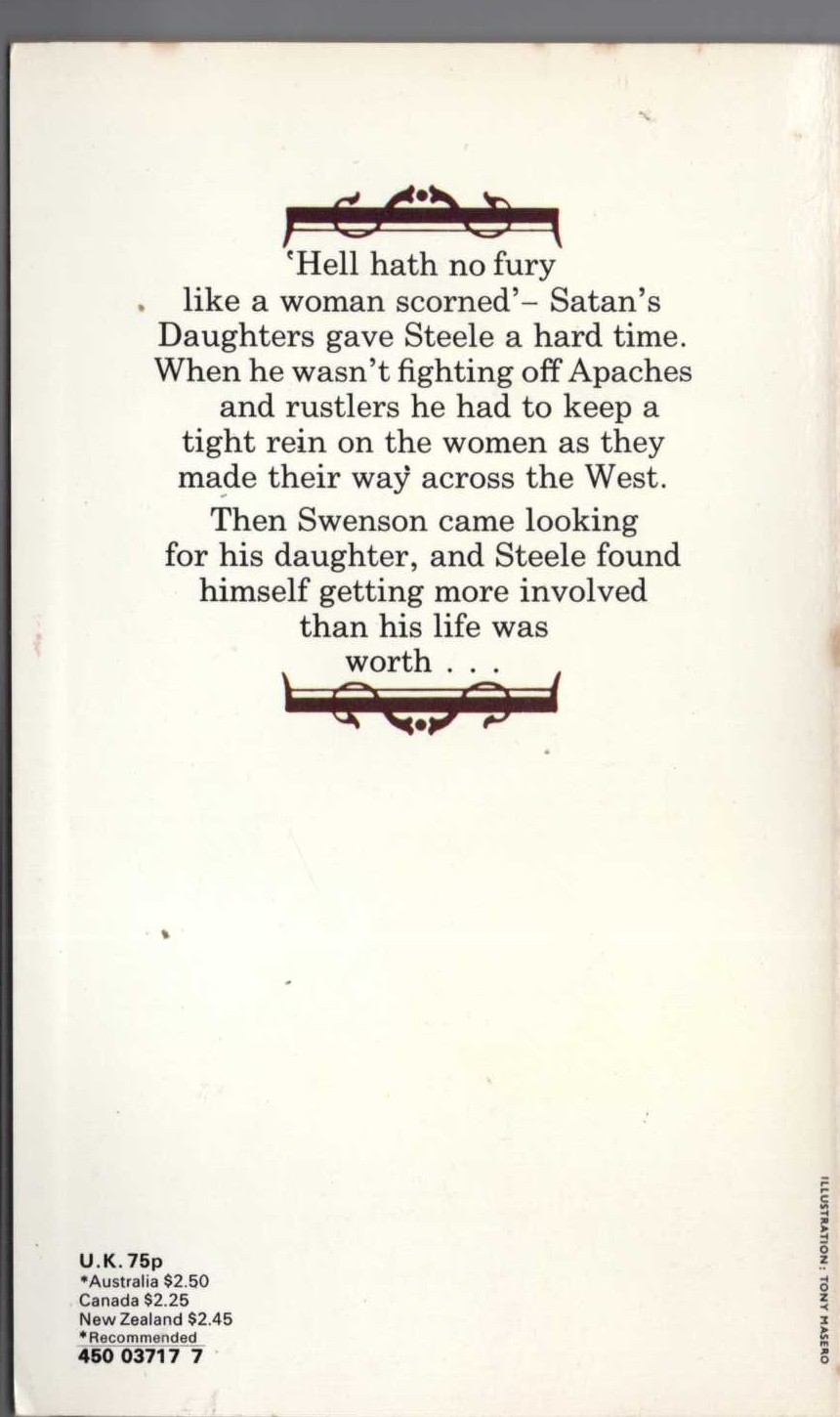 George G. Gilman  ADAM STEELE 17: SATAN'S DAUGHTER magnified rear book cover image