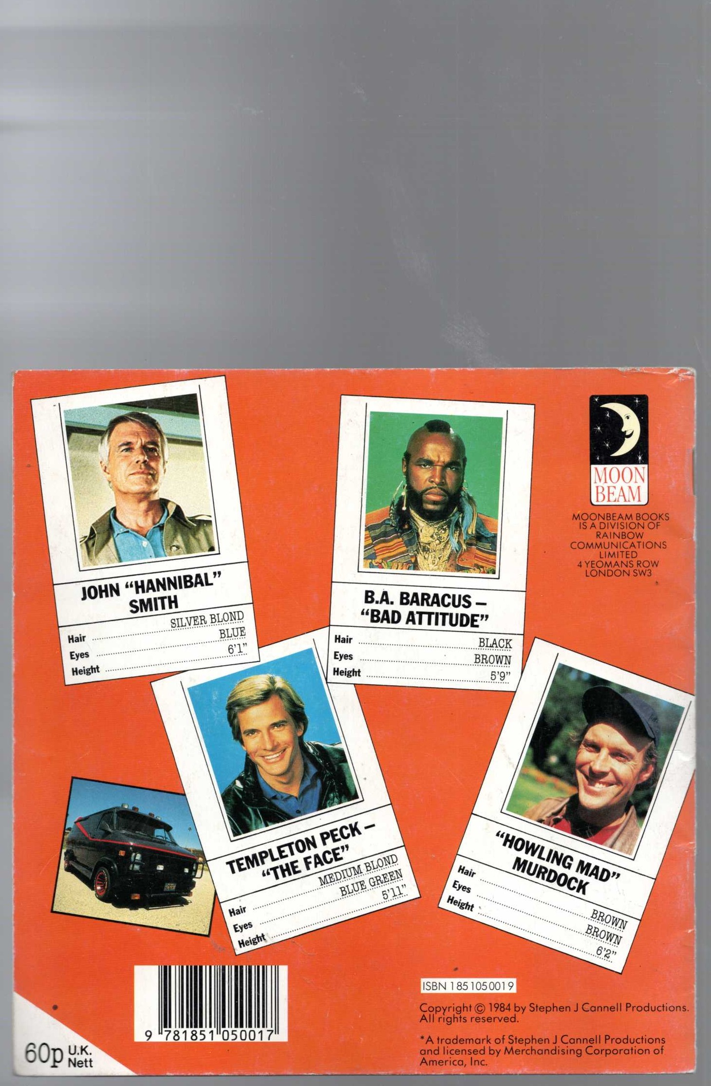 Ed Kelsey  THE A-TEAM: YOU LOSE, SNAKE'S EYES magnified rear book cover image