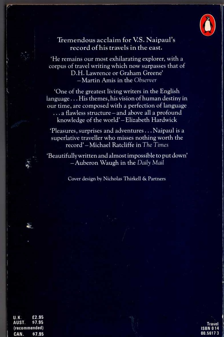 V.S. Naipaul  AMONG THE BELIEVERS. An Islamic Journey (Travel) magnified rear book cover image