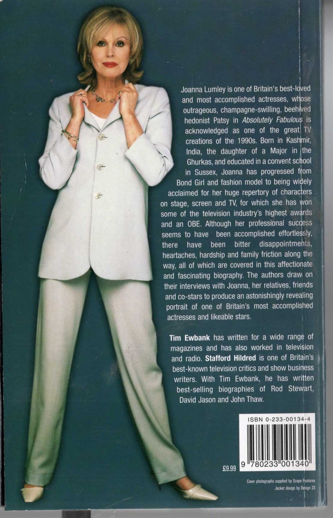 JOANNA LUMLEY. THE BIOGRAPHY magnified rear book cover image