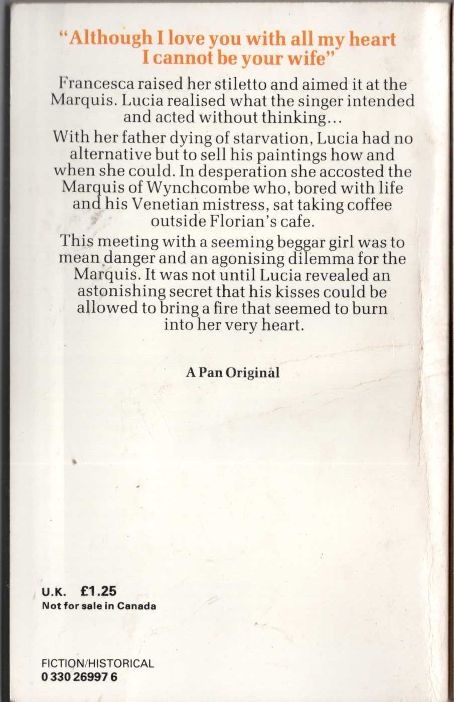 Barbara Cartland  LOVE AND LUCIA magnified rear book cover image