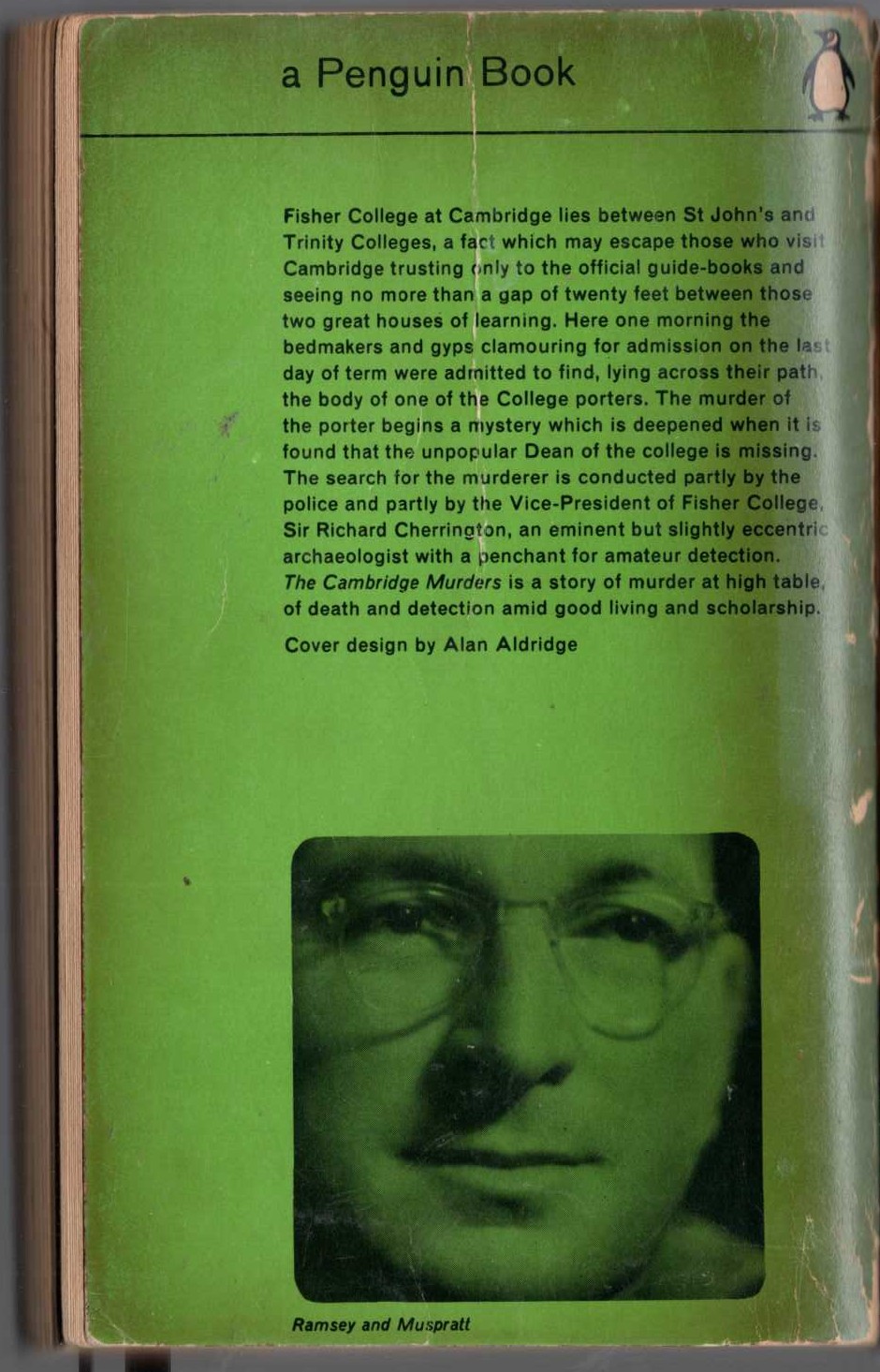 Glyn Daniel  THE CAMBRIDGE MURDERS magnified rear book cover image