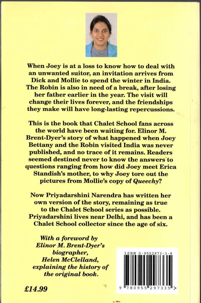 (Priyadarshini Narendra) TWO CHALET SCHOOL GIRLS IN INDIA magnified rear book cover image