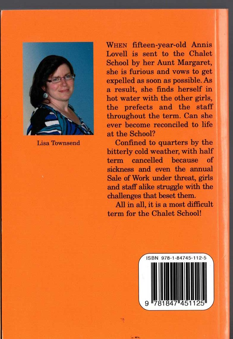 (Lisa Townsend) A DIFFICULT TERM FOR THE CHALET SCHOOL magnified rear book cover image