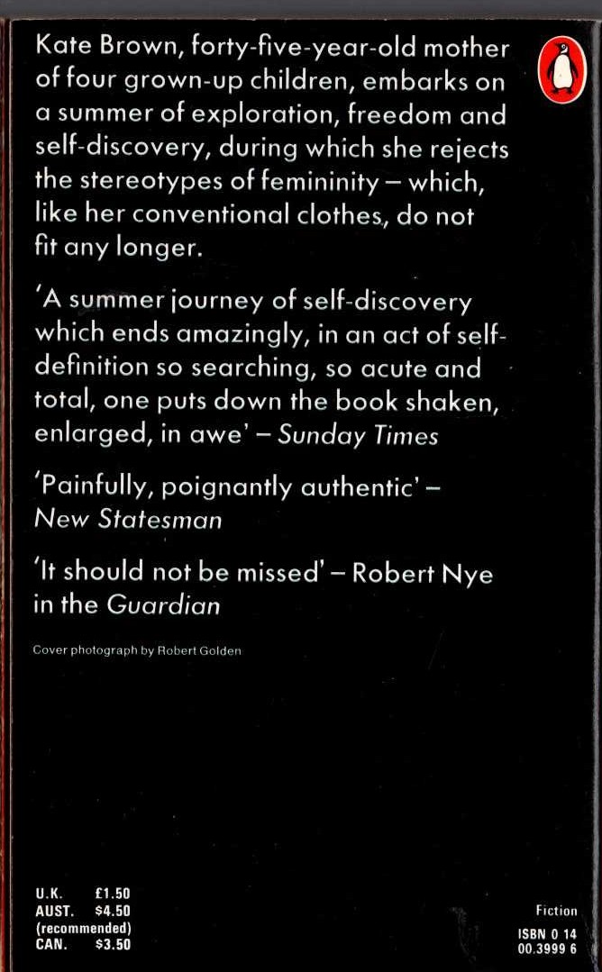 Doris Lessing  THE SUMMER BEFORE THE DARK magnified rear book cover image