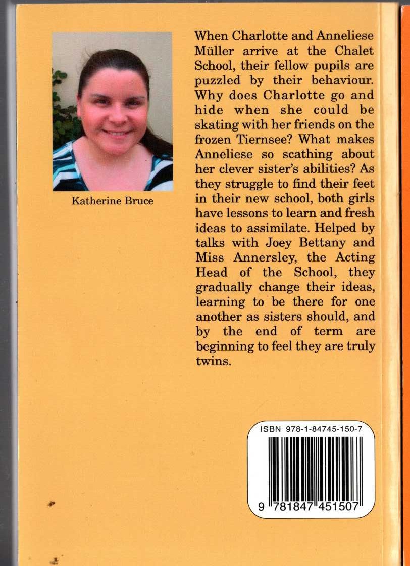 (Katherine Bruce) THE MULLER TWINS AT THE CHALET SCHOOL magnified rear book cover image