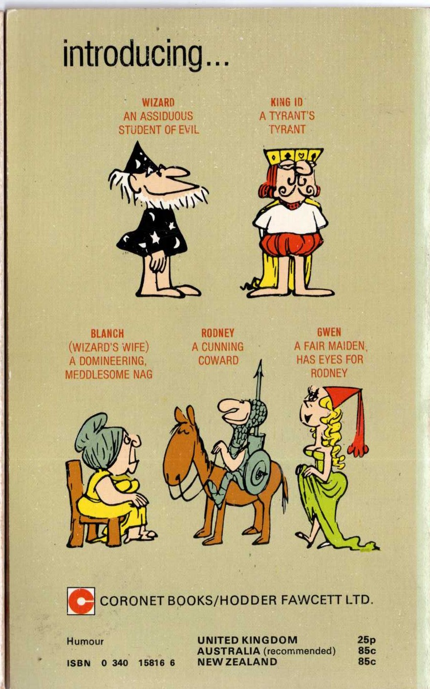 Johnny Hart  THE KING IS A FINK! magnified rear book cover image