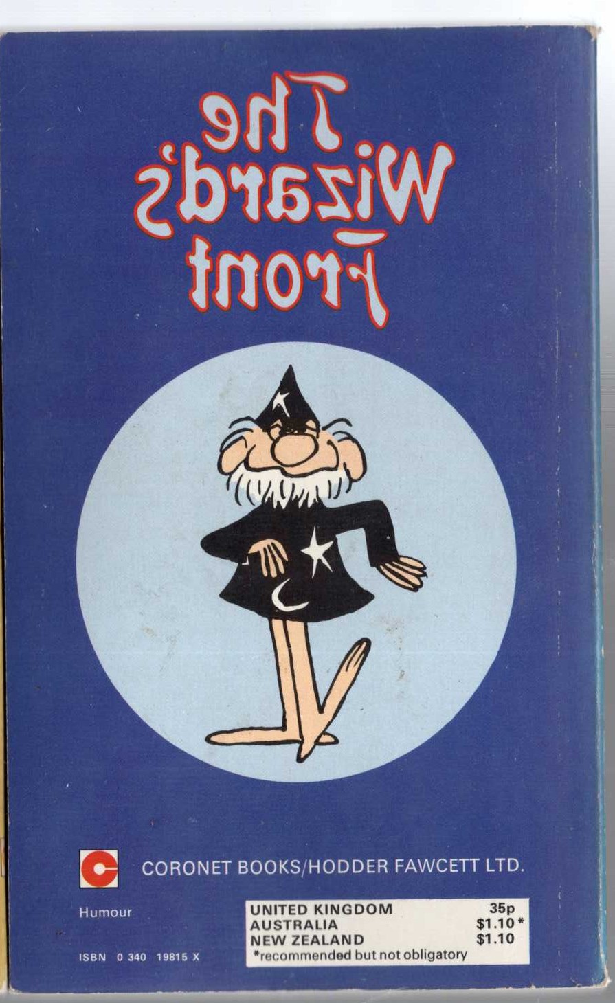 Johnny Hart  THE WIZARD'S BACK magnified rear book cover image