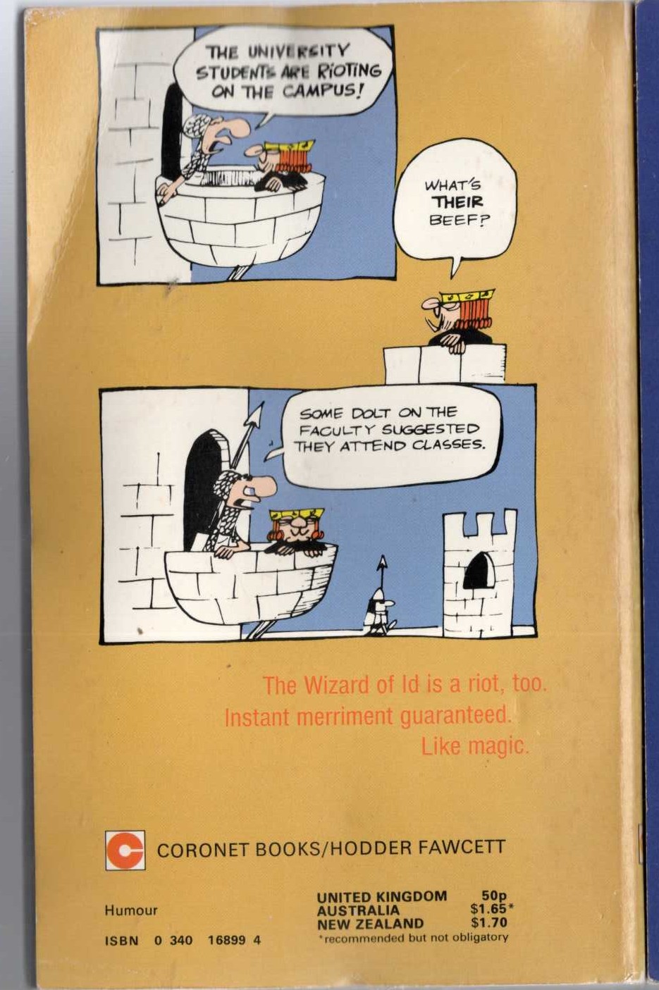 Johnny Hart  REMEMBER THE GOLDEN RULE magnified rear book cover image