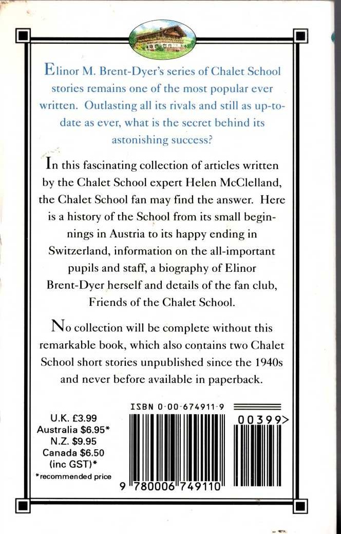(Helen McClelland) THE CHALET SCHOOL COMPANION magnified rear book cover image