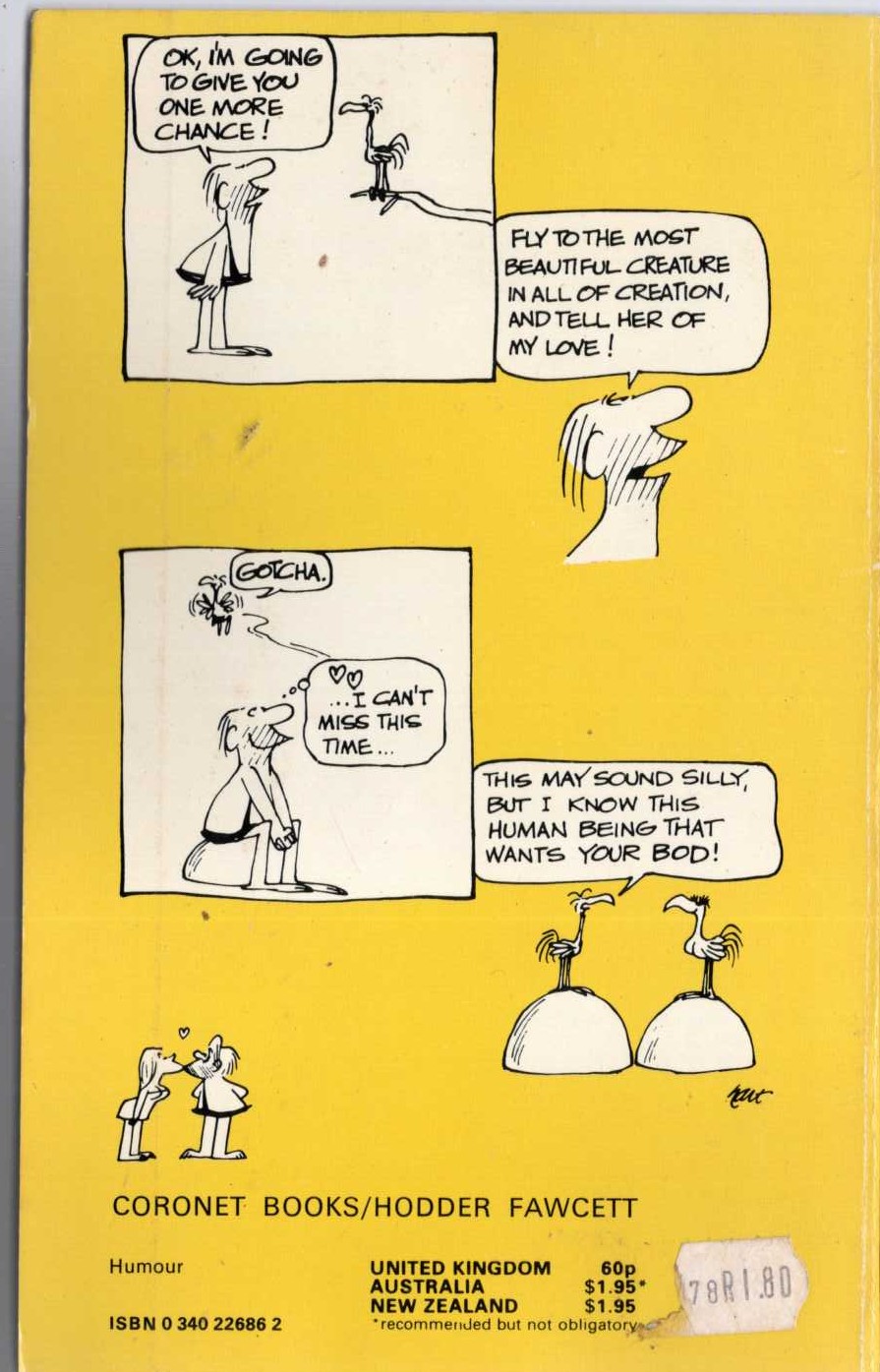 Johnny Hart  B.C. THE SECOND AND THIRD LETTERS OF THE ALPHABET REVISITED magnified rear book cover image