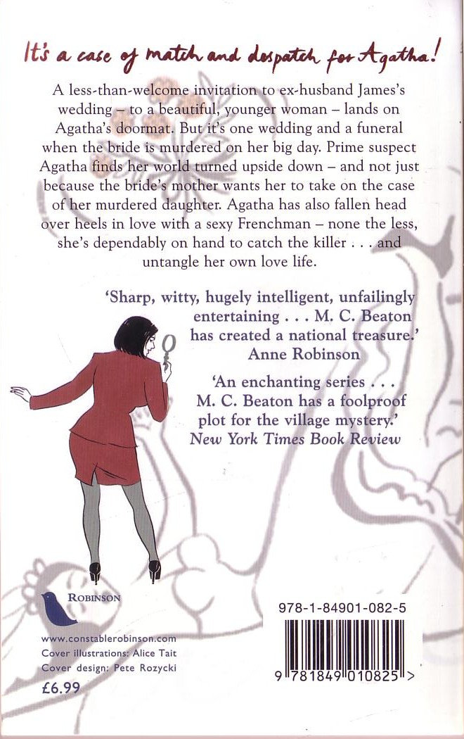 M.C. Beaton  THERE GOES THE BRIDE magnified rear book cover image