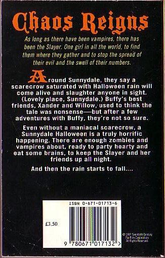 BUFFY THE VAMPIRE SLAYER: HALLOWEEN RAIN magnified rear book cover image