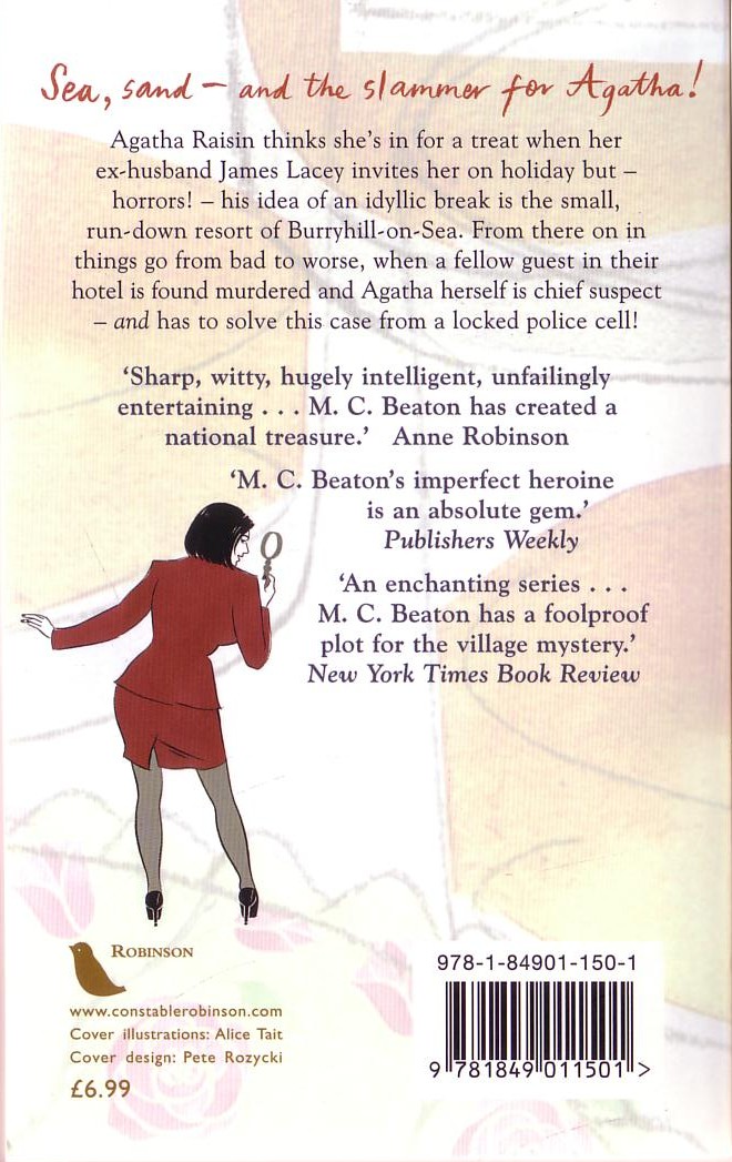 M.C. Beaton  LOVE, LIES AND LIQUOR magnified rear book cover image