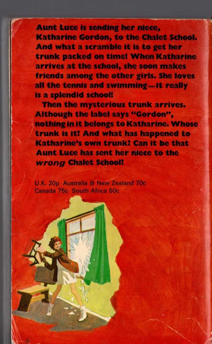 Elinor M. Brent-Dyer  THE WRONG CHALET SCHOOL magnified rear book cover image