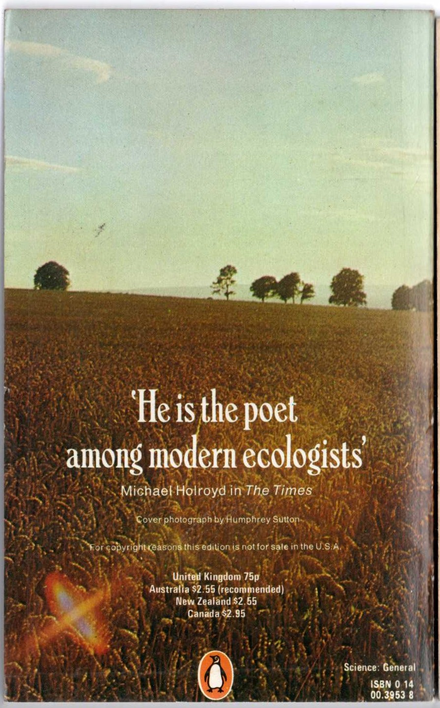 John Stewart Collis  THE WORM FORGIVES THE PLOUGH (Science: General) magnified rear book cover image