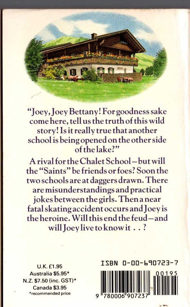 Elinor M. Brent-Dyer  RIVALS OF THE CHALET SCHOOL magnified rear book cover image
