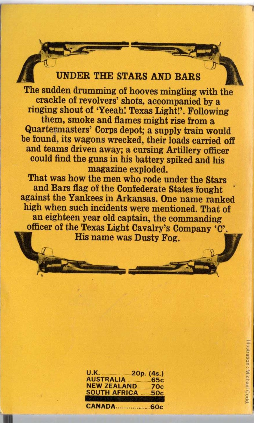 J.T. Edson  UNDER THE STARS AND BARS magnified rear book cover image