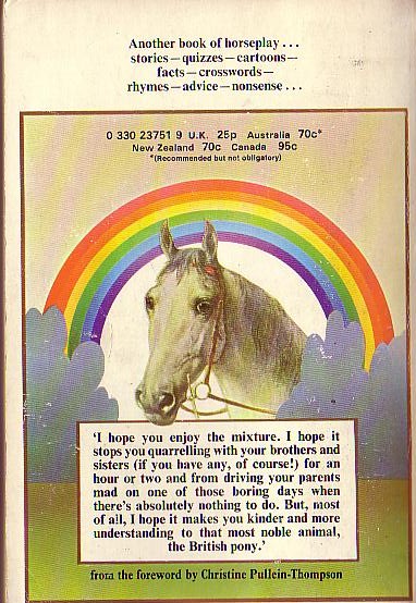 (Pullein-Thompson, Christine edits) A SECOND PONY SCRAPBOOK magnified rear book cover image