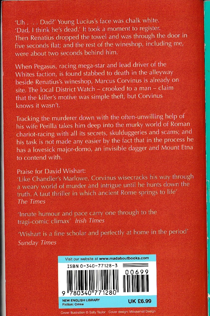 David Wishart  WHITE MURDER magnified rear book cover image