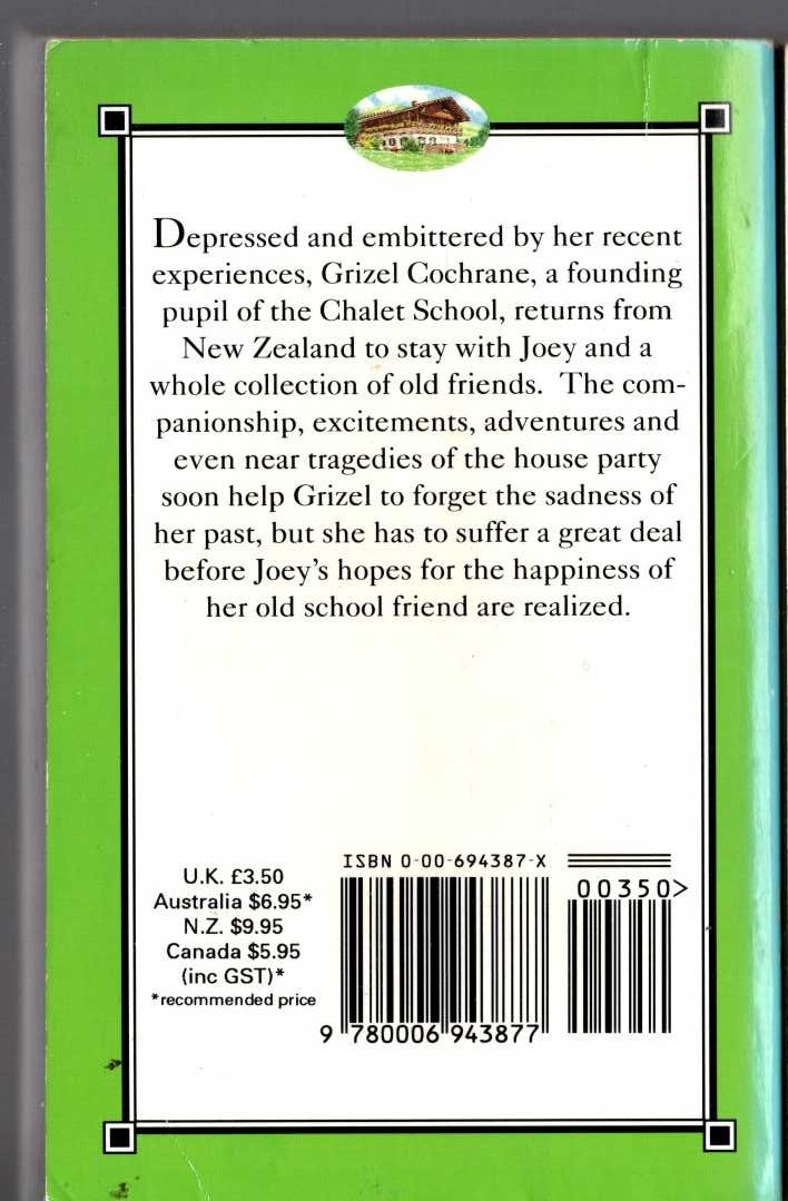 Elinor M. Brent-Dyer  THE CHALET SCHOOL REUNION magnified rear book cover image