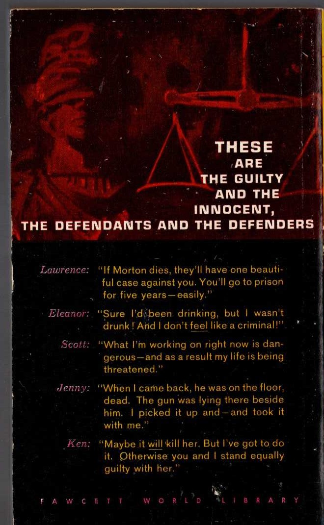 Edward S. Aarons  THE DEFENDERS magnified rear book cover image