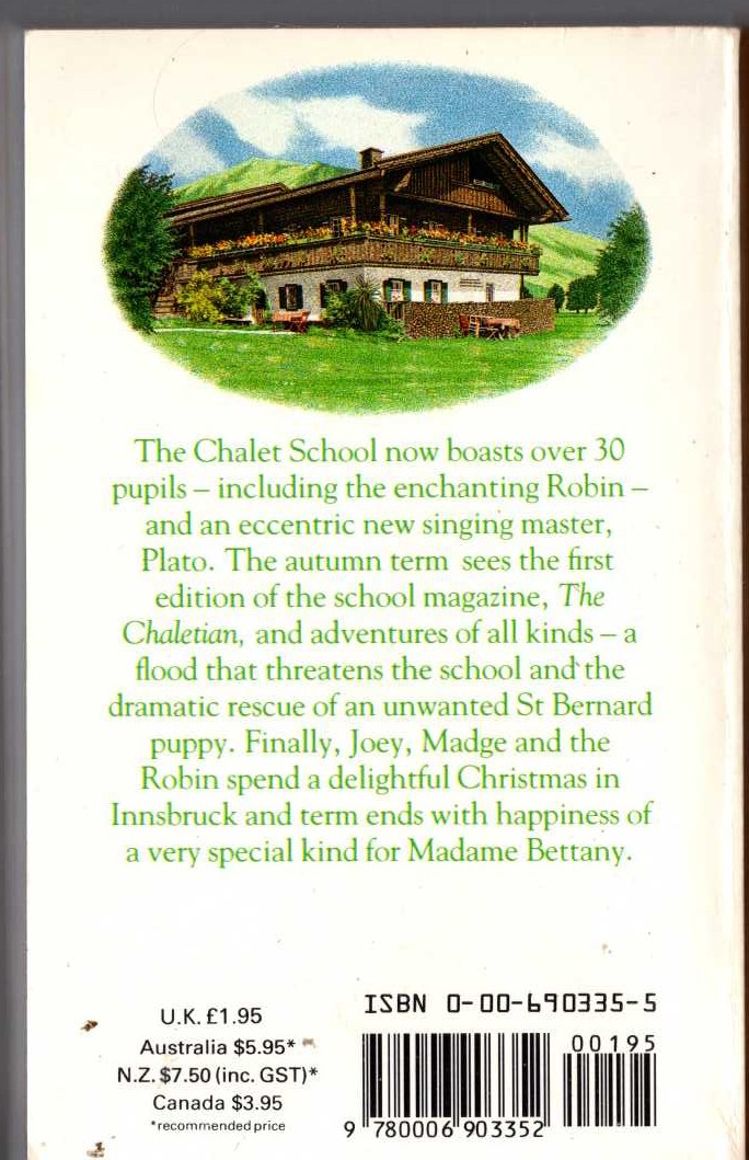 Elinor M. Brent-Dyer  JO OF THE CHALET SCHOOL magnified rear book cover image