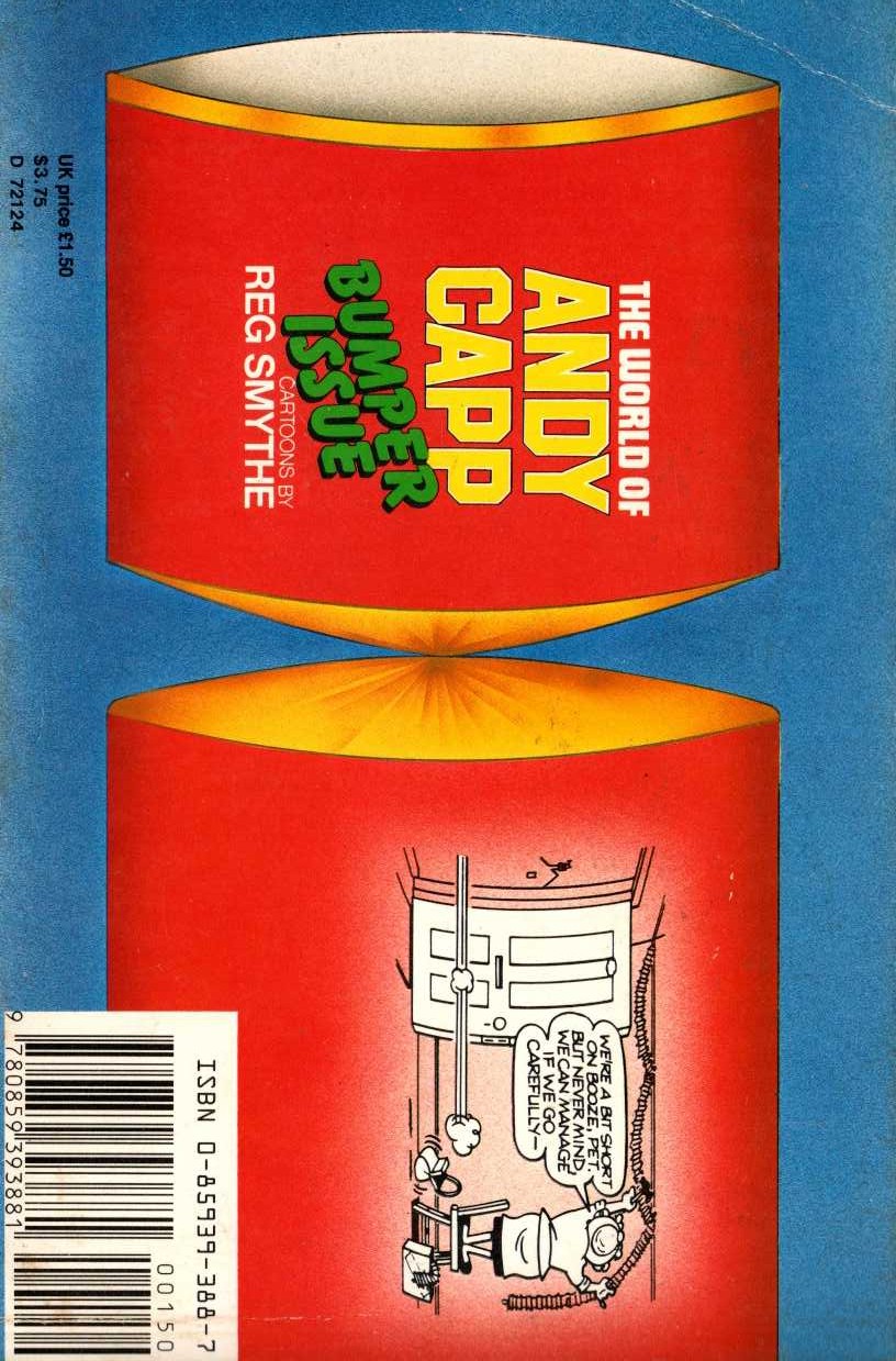 Reg Smythe  THE WORLD OF ANDY CAPP 1983 magnified rear book cover image