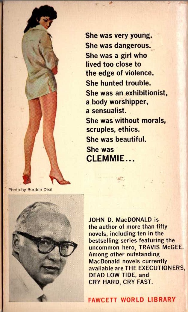 John D. MacDonald  CLEMMIE magnified rear book cover image
