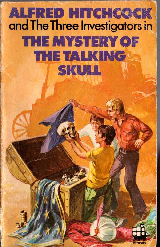 Alfred Hitchcock (introduces_The_Three_Invesitgators) THE MYSTERY OF THE TALKING SKULL front book cover image