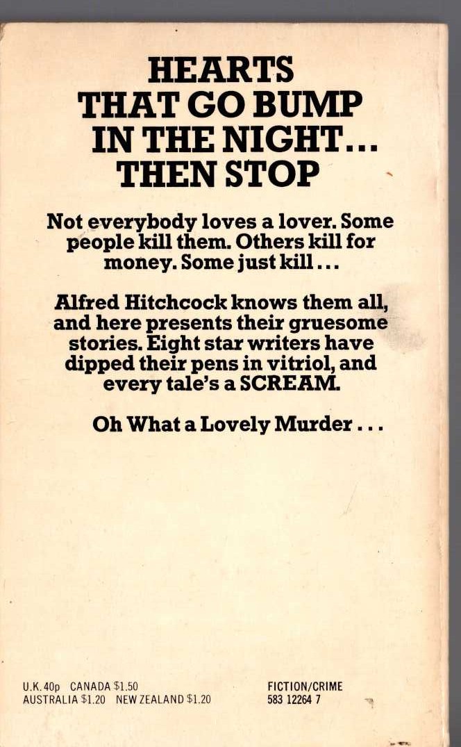 Alfred Hitchcock (presents) MURDERS I FELL IN LOVE WITH magnified rear book cover image