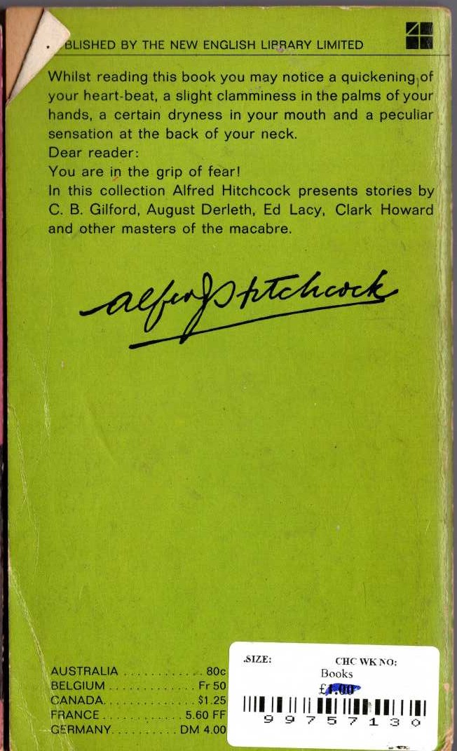 Alfred Hitchcock (presents) MEET DEATH AT NIGHT magnified rear book cover image