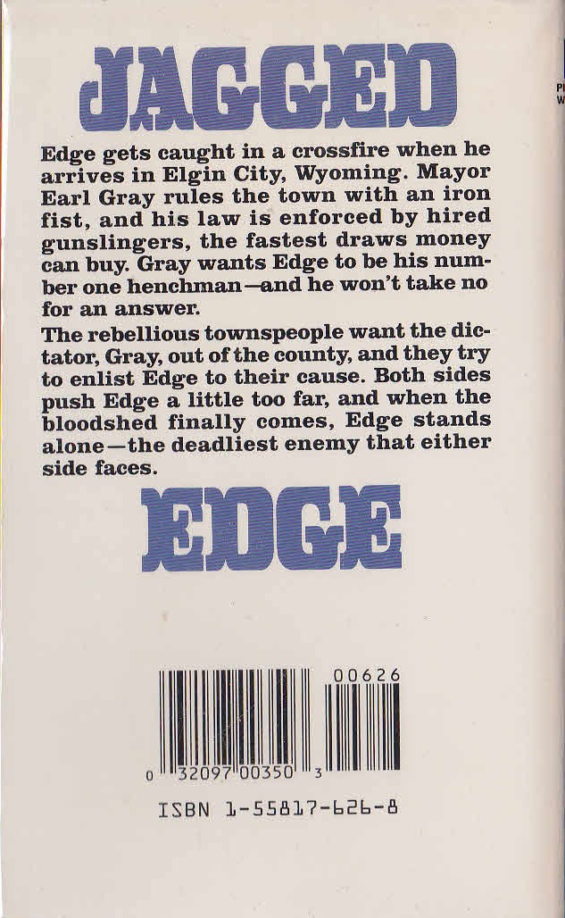 George G. Gilman  EDGE 42: BLOODY SUNRISE magnified rear book cover image