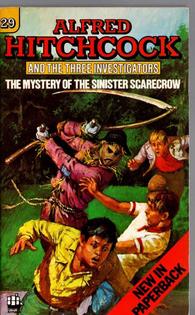 Alfred Hitchcock (introduces_The_Three_Invesitgators) THE MYSTERY OF THE SINISTER SCARECROW front book cover image