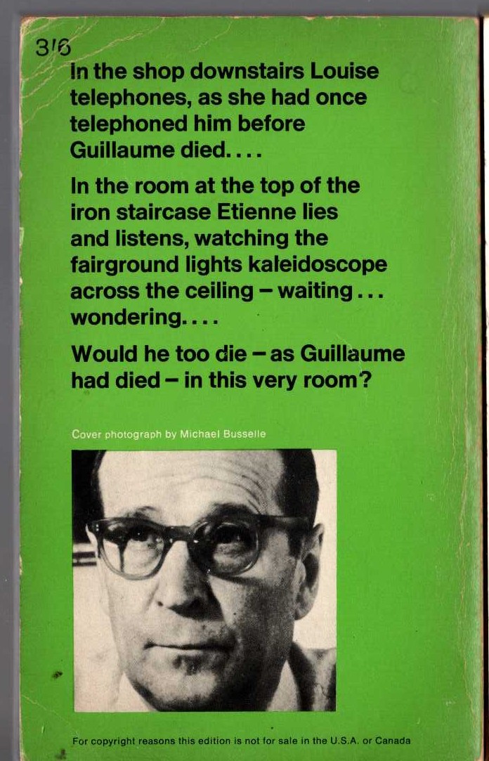 Georges Simenon  THE IRON STAIRCASE magnified rear book cover image