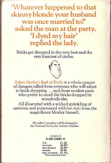 Robert Morley  BOOK OF BRICKS magnified rear book cover image