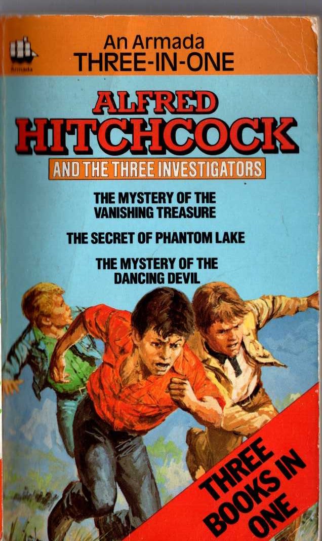 Alfred Hitchcock (introduces_The_Three_Investigators) THE MYSTERY OF THE VANISHING TREASURE/ THE SECRET OF PHANTOM LAKE/ THE MYSTERY OF THE DANCING DEVIL front book cover image