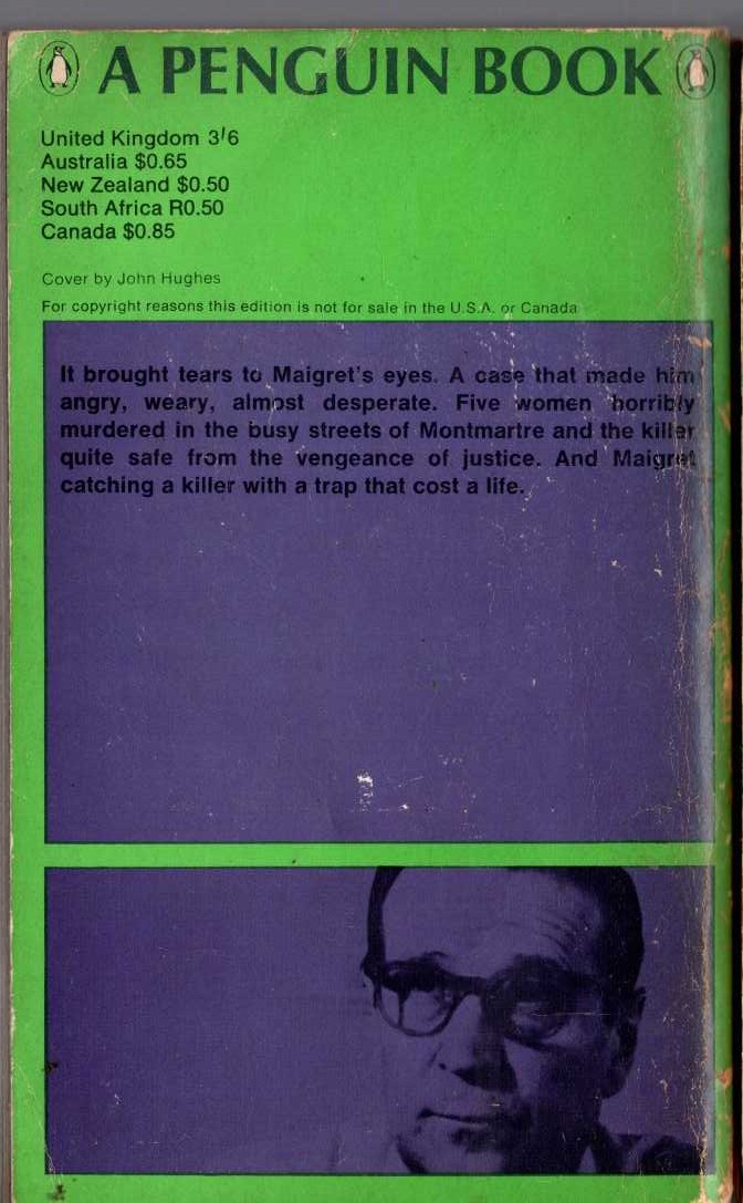 Georges Simenon  MAIGRET SETS A TRAP magnified rear book cover image
