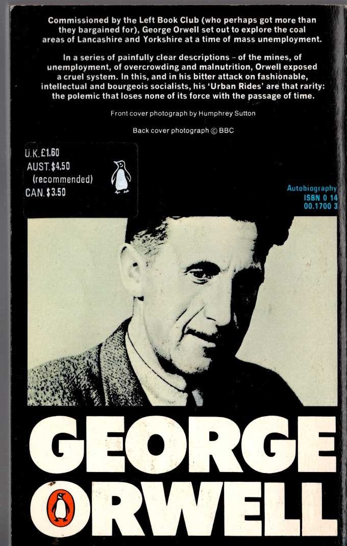 George Orwell  THE ROAD TO WIGAN PEIR magnified rear book cover image