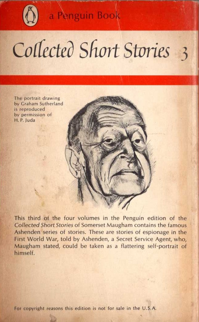 W.Somerset Maugham  COLLECTED SHORT STORIES. Volume 3 magnified rear book cover image