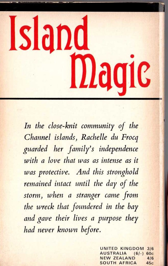 Elizabeth Goudge  ISLAND MAGIC magnified rear book cover image