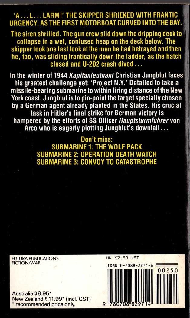 Leo Kessler  SUBMARINE 4: FIRE IN THE WEST magnified rear book cover image