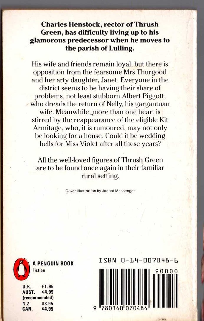 Miss Read  AFFAIRS AT THRUSH GREEN magnified rear book cover image