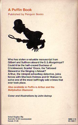 Alan Coren  ARTHUR AND THE GREAT DETECTIVE magnified rear book cover image