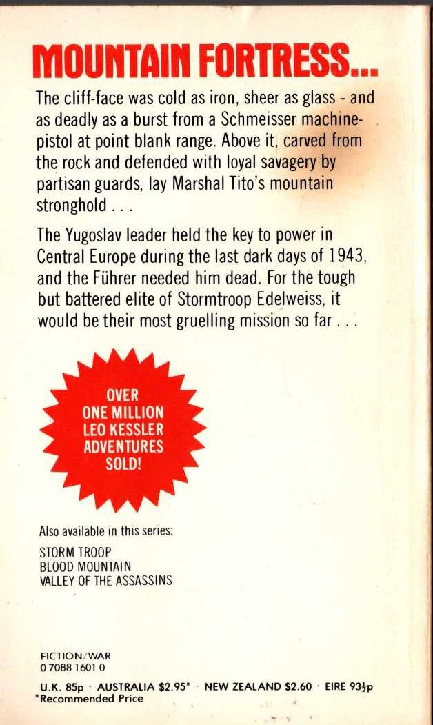 Leo Kessler  RED ASSAULT magnified rear book cover image