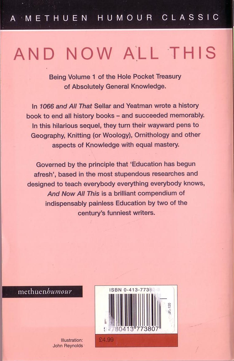 AND NOW ALL THIS magnified rear book cover image