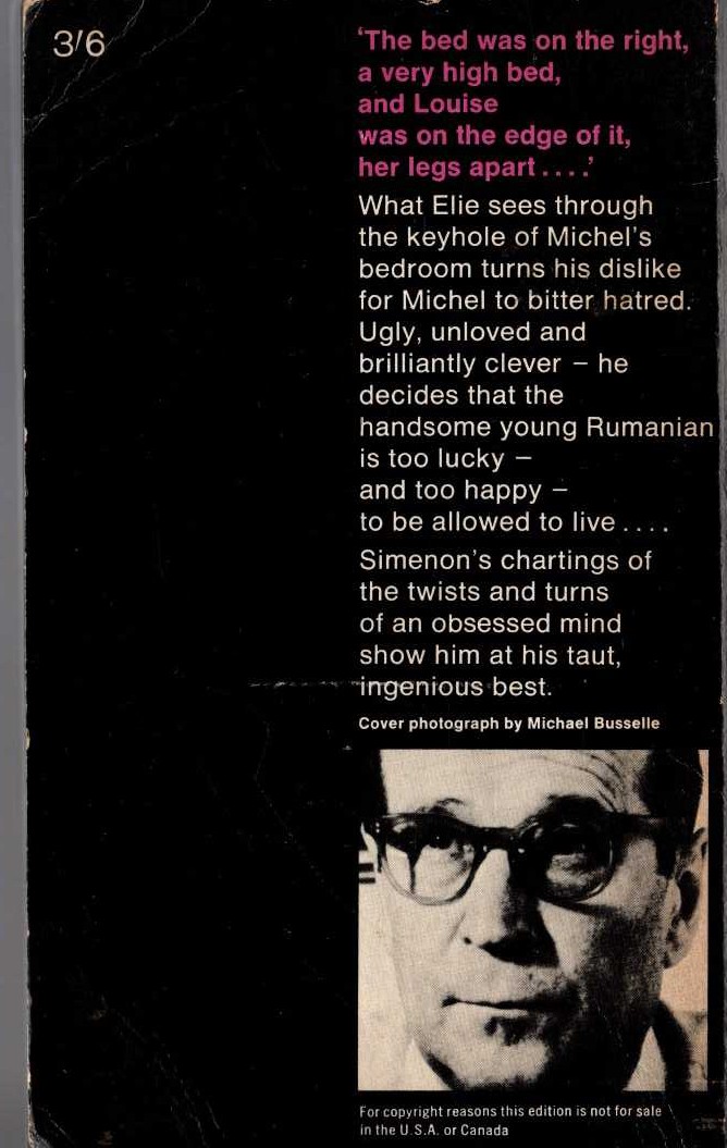 Georges Simenon  ACCOUNT UNSETTLED magnified rear book cover image