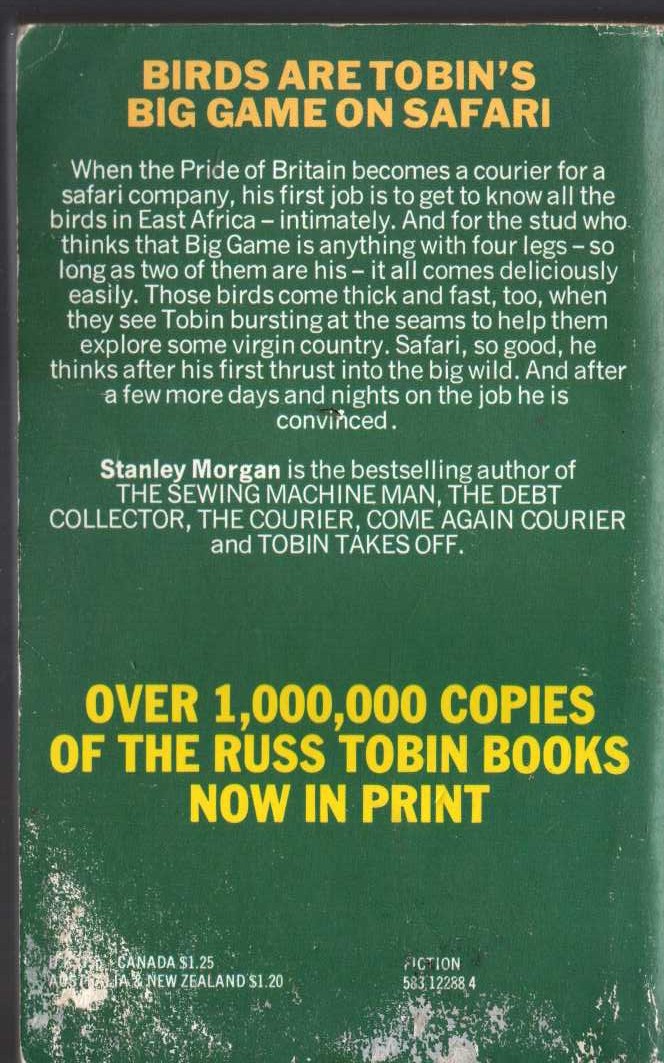 Stanley Morgan  TOBIN ON SAFARI magnified rear book cover image