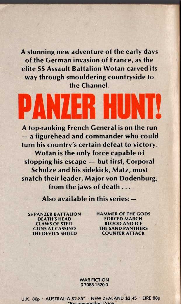 Leo Kessler  PANZER HUNT magnified rear book cover image
